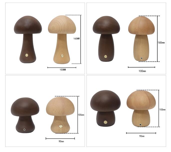 Nordeliq Mushroom Touch-lampa produktdetaljer och mått